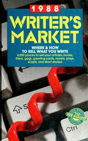 Cover of: 1988 writer's market by editor : Glenda Tennant Neff, assistant editor : Robin Gee.