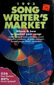 Cover of: 1993 songwriter's market by edited by Michael Oxley ; assisted by Anne M. Bowling.