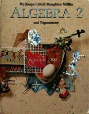 Cover of: Algebra 2 and trigonometry by John Benson ... [et al.].
