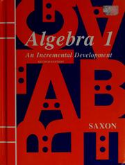 Cover of: Algebra I: an incremental development