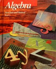 Cover of: Algebra: structure and method, book 1