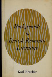 Cover of: Backgrounds to British romantic literature.