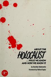 Cover of: About the Holocaust by Dorothy Rabinowitz