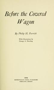 Cover of: Before the covered wagon
