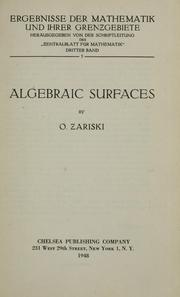 Cover of: Algebraic surfaces.