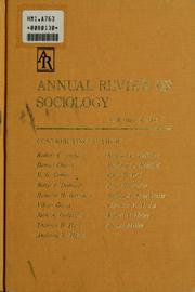 Cover of: Annual review of sociology: Vol. 8, 1982