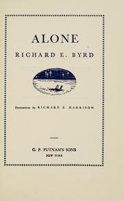 Cover of: Alone by Richard Evelyn Byrd