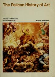 Cover of: Art and architecture in Italy, 1600 to 1750 by Rudolf Wittkower
