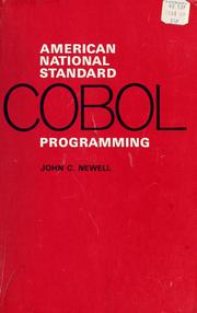 Cover of: American national standard COBOL programming by Newell, John C.