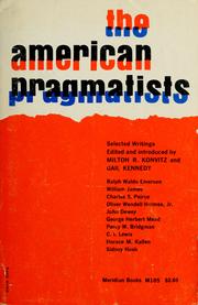 Cover of: The American pragmatists by Konvitz, Milton Ridvas