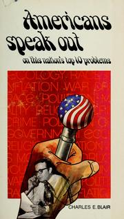 Cover of: Americans speak out by Charles E. Blair