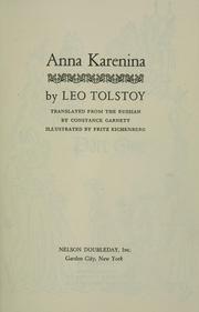 Cover of: Anna Karenina by Lev Nikolaevič Tolstoy