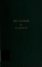 Cover of: Area handbook for El Salvador. by Co-authors: Howard I. Blutstein [and others.