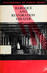 Cover of: Baroque and Restoration theater by Anthony Caputi.