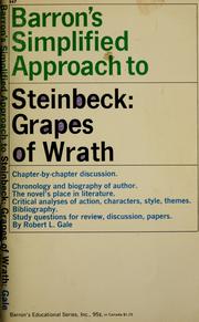 Cover of: Barron's simplified approach to The grapes of wrath [by] John Steinbeck by Robert L. Gale