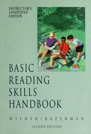 Cover of: Basic reading skills handbook by Harvey S. Wiener