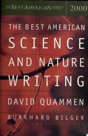 Cover of: The best American science and nature writing 2000 by edited and with an introduction by David Quammen ; Burkhard Bilger, series editor.