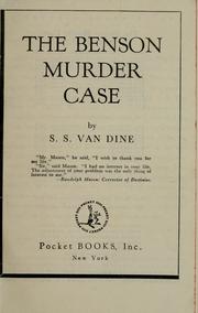 Cover of: The Benson murder case