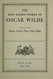 Cover of: The best known works of Oscar Wilde by Oscar Wilde