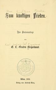 Cover of: Zum künftigen Frieden: eine Gewissensfrage