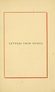 Cover of: Field-Marshal Count Moltke's letters from Russia