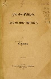 Cover of: Schulze-Delitzsch: Leben und Wirken
