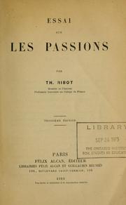 Cover of: Essai sur les passions
