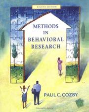Cover of: Methods in behavioral research by Paul C. Cozby