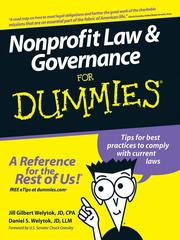 Cover of: Nonprofit Law & Governance For Dummies
