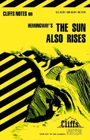 Cover of: CliffsNotes on Hemingway's The Sun Also Rises by Gary Carey