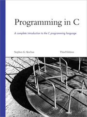 Cover of: Programming in C by Stephen G. Kochan