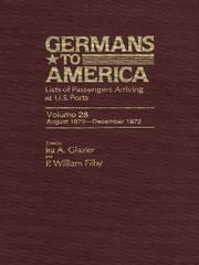 Cover of: Germans to America, Volume 28 Aug. 1, 1872-Dec. 31, 1872