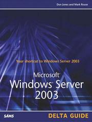 Cover of: Microsoft Windows Server 2003 Delta Guide by Jones, Don