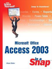Cover of: Microsoft Office Access 2003 in a Snap