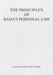 Cover of: The Principles of Bahá'í Personal Law by 