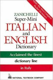 Cover of: Zanichelli super-mini Italian and English dictionary: English-Italian, Italian-English dictionary