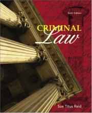 Cover of: Criminal law / Sue Titus Reid.