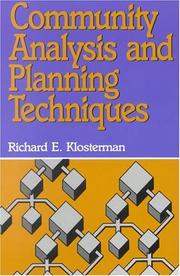 Cover of: Community analysis and planning techniques