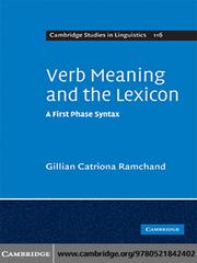 Cover of: Verb Meaning and the Lexicon: A First Phase Syntax