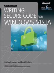 Cover of: Writing Secure Code for Windows Vista™