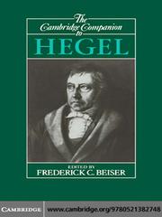 Cover of: The Cambridge Companion to Hegel
