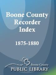 Cover of: Boone County Recorder Index, 1875 - 1880