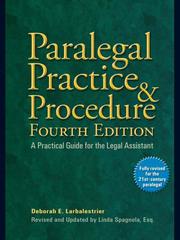 Cover of: Paralegal Practice & Procedure by 