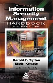 Cover of: Information Security Management Handbook, Fourth Edition, Volume II
