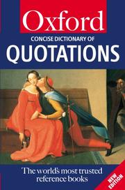 Cover of: The Concise Oxford Dictionary of Quotations