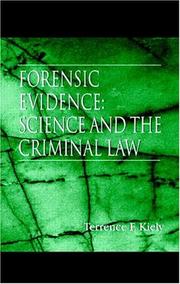 Cover of: Forensic Evidence: Science and the Criminal Law