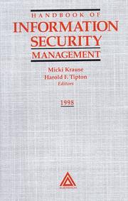 Cover of: Handbook of information security management