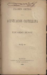 Cover of: Examen crítico de la acentuación castellana
