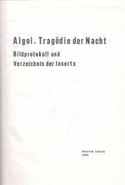 Cover of: Algol - Tragödie der Nacht: Bildprotokoll und Verzeichnis der Inserts