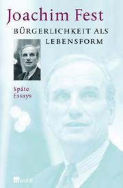 Cover of: Bürgerlichkeit als Lebensform: späte Essays